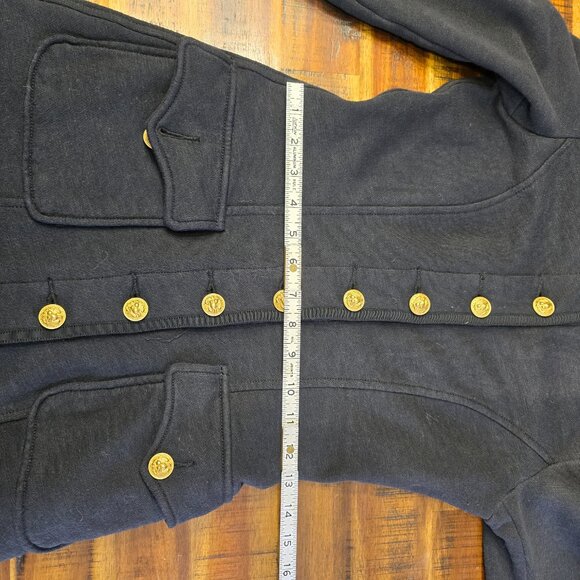 Denim & Supply Ralph Lauren black long officer's military style coat, size M - Picture 8 of 10